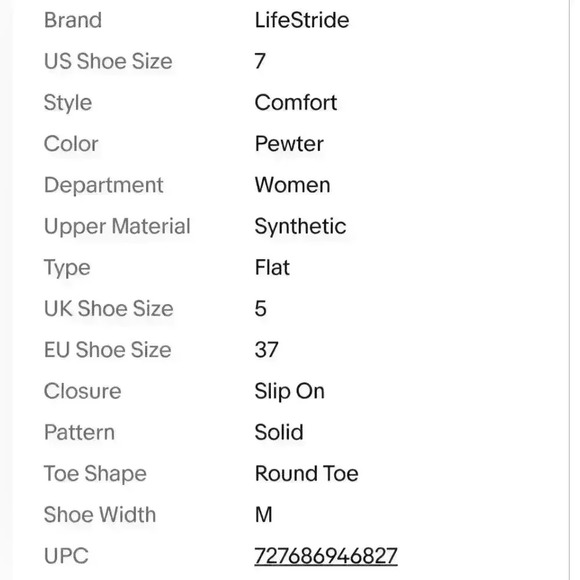 Life Stride Women's Daisie Pewter Flat Slip On Loafer Shoes NIB - Picture 7 of 7